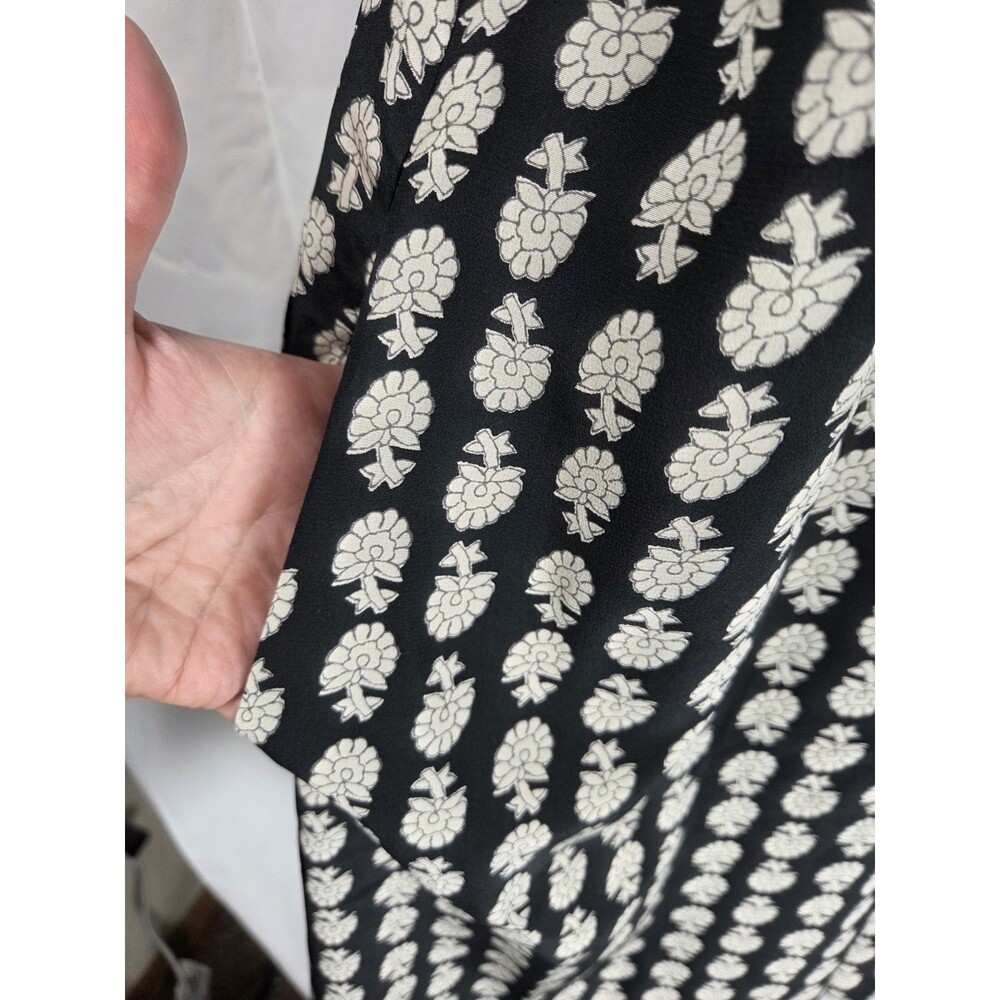 Madewell 100% Silk Black Floral Print Slip Dress Size M Pockets Midi - Picture 3 of 9